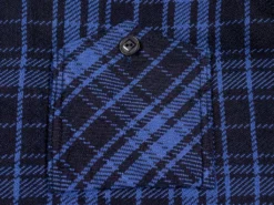 Samurai Jeans SIN21-01-OVS Rope Dyed Indigo Heavy Flannel Shirt Purple