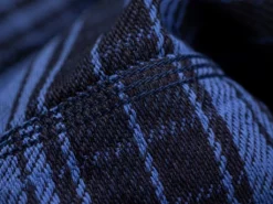 Samurai Jeans SIN21-01-OVS Rope Dyed Indigo Heavy Flannel Shirt Purple