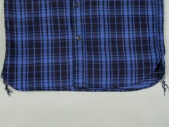 Samurai Jeans SIN21-01-OVS Rope Dyed Indigo Heavy Flannel Shirt Purple