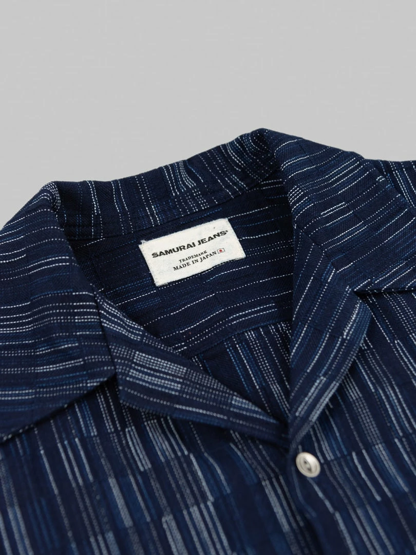 NEW ARRIVALS Samurai Jeans SOS22-S03 Natural Indigo Ichimatsu Shirt Shima 11 NEW ARRIVALS Samurai Jeans SOS22-S03 Natural Indigo Ichimatsu Shirt Shima