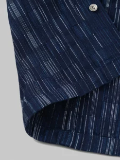 NEW ARRIVALS Samurai Jeans SOS22-S03 Natural Indigo Ichimatsu Shirt Shima 41 NEW ARRIVALS Samurai Jeans SOS22-S03 Natural Indigo Ichimatsu Shirt Shima