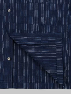 NEW ARRIVALS Samurai Jeans SOS22-S03 Natural Indigo Ichimatsu Shirt Shima 35 NEW ARRIVALS Samurai Jeans SOS22-S03 Natural Indigo Ichimatsu Shirt Shima