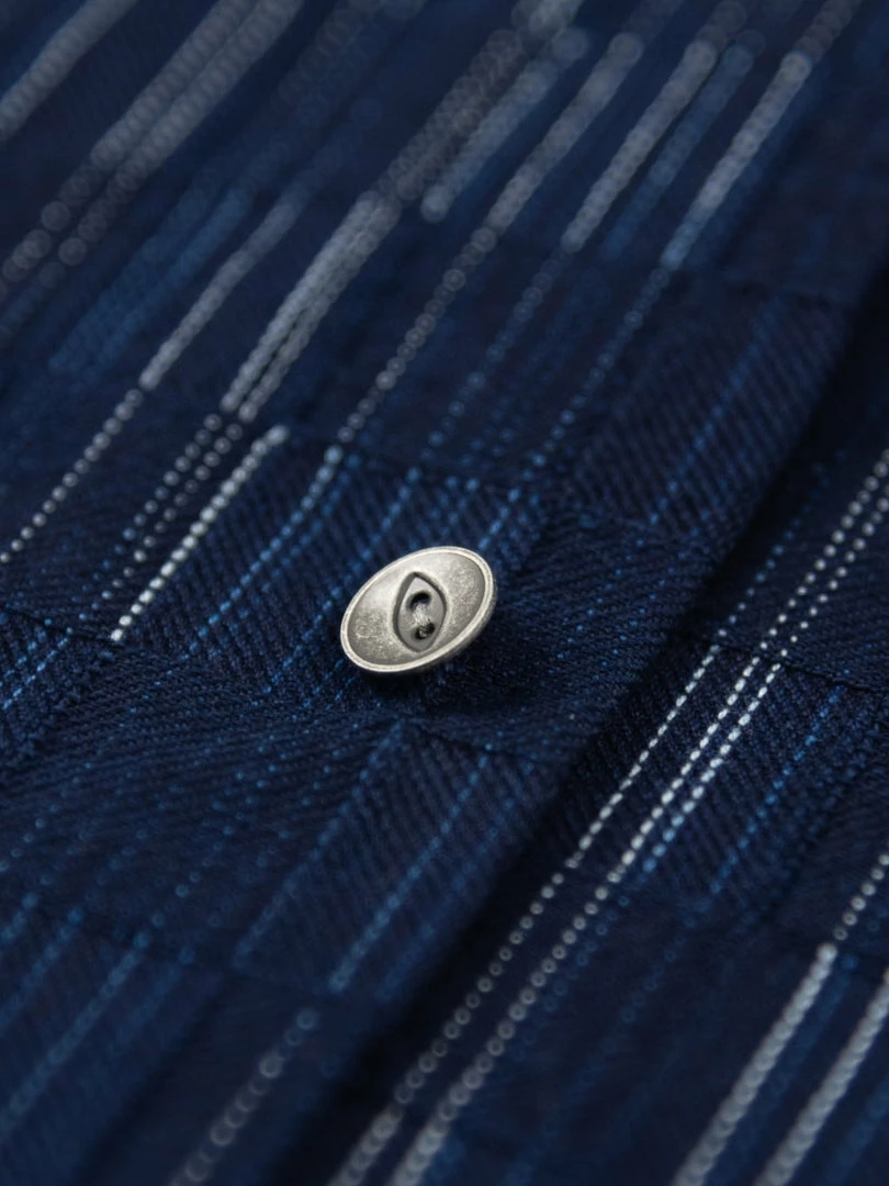 NEW ARRIVALS Samurai Jeans SOS22-S03 Natural Indigo Ichimatsu Shirt Shima 17 NEW ARRIVALS Samurai Jeans SOS22-S03 Natural Indigo Ichimatsu Shirt Shima