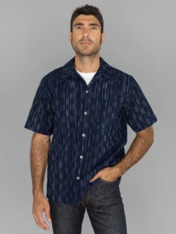 NEW ARRIVALS Samurai Jeans SOS22-S03 Natural Indigo Ichimatsu Shirt Shima