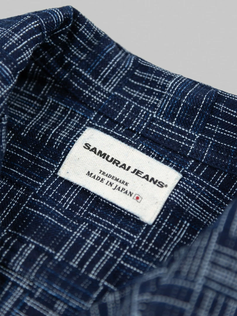 Samurai Jeans SOS22-S03 Natural Indigo Ichimatsu Shirt Koushi NEW ARRIVALS 15 Samurai Jeans SOS22-S03 Natural Indigo Ichimatsu Shirt Koushi NEW ARRIVALS