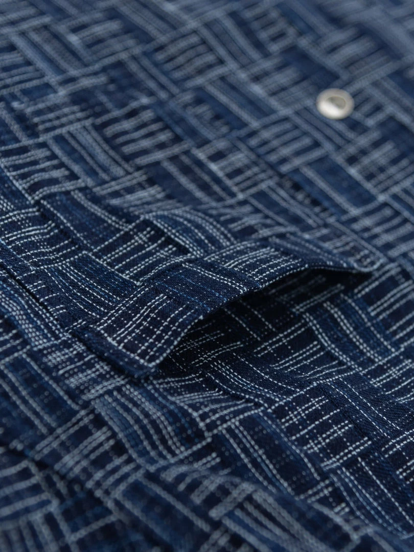 Samurai Jeans SOS22-S03 Natural Indigo Ichimatsu Shirt Koushi NEW ARRIVALS 17 Samurai Jeans SOS22-S03 Natural Indigo Ichimatsu Shirt Koushi NEW ARRIVALS