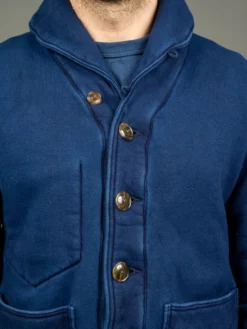 The Strike Gold Indigo Loopwheeled Shawl Collar Cardigan 35 The Strike Gold Indigo Loopwheeled Shawl Collar Cardigan