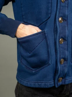 The Strike Gold Indigo Loopwheeled Shawl Collar Cardigan 38 The Strike Gold Indigo Loopwheeled Shawl Collar Cardigan