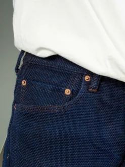 STUDIO D´ARTISAN Studio D'Artisan 1831 Kakishibu Sashiko Tight Straight Jeans