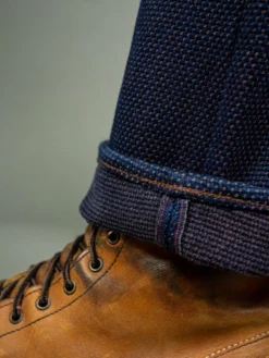 STUDIO D´ARTISAN Studio D'Artisan 1831 Kakishibu Sashiko Tight Straight Jeans