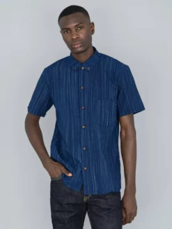 STUDIO D´ARTISAN Studio D'Artisan Indigo Shijira Kasuri Shirt NEW ARRIVALS