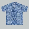 Sun Surf Polynesian Tapa Design Hawaiian Shirt Navy