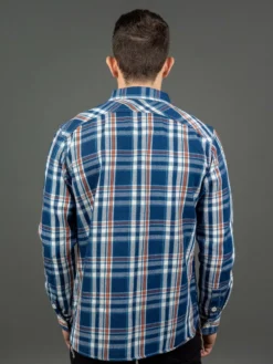 The Strike Gold Check Work Flannel Shirt Navy 32 The Strike Gold Check Work Flannel Shirt Navy