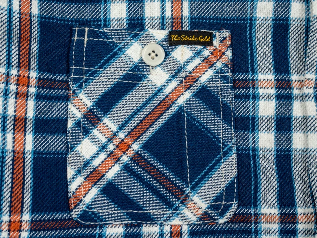 The Strike Gold Check Work Flannel Shirt Navy 14 The Strike Gold Check Work Flannel Shirt Navy