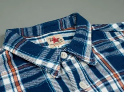 The Strike Gold Check Work Flannel Shirt Navy 40 The Strike Gold Check Work Flannel Shirt Navy