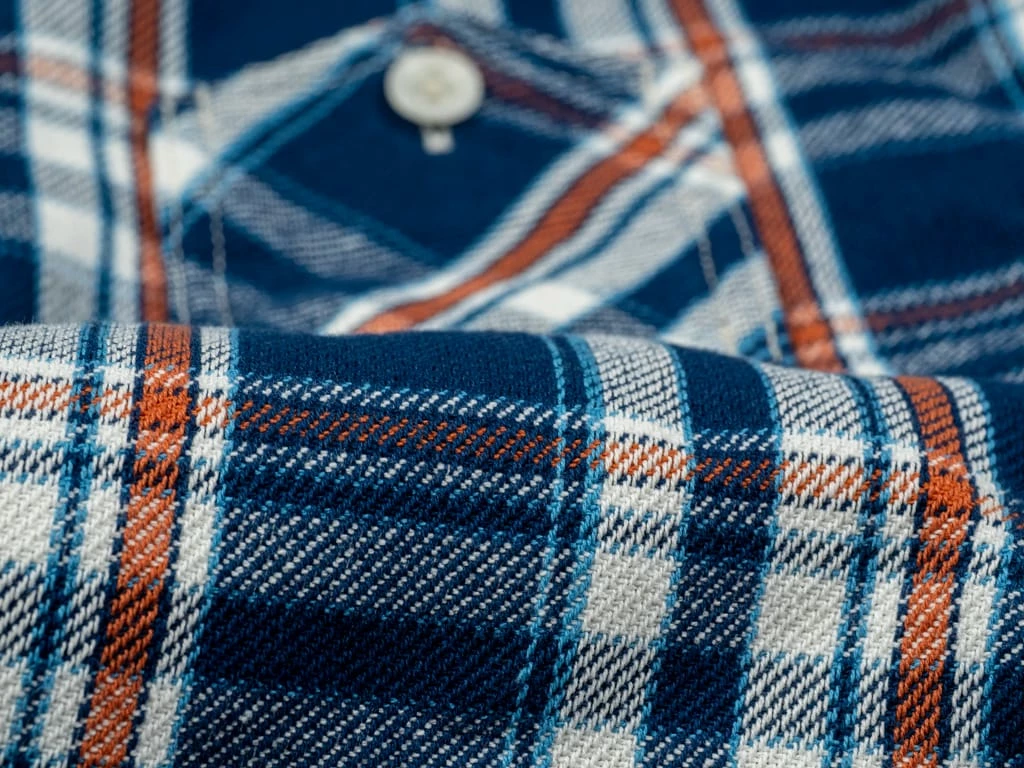 The Strike Gold Check Work Flannel Shirt Navy 25 The Strike Gold Check Work Flannel Shirt Navy