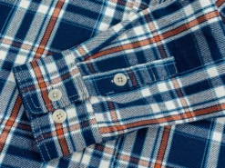 The Strike Gold Check Work Flannel Shirt Navy 44 The Strike Gold Check Work Flannel Shirt Navy