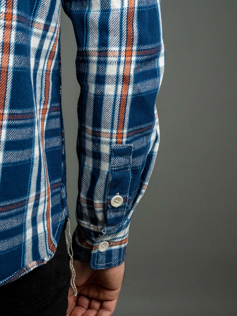 The Strike Gold Check Work Flannel Shirt Navy 7 The Strike Gold Check Work Flannel Shirt Navy