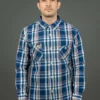 The Strike Gold Check Work Flannel Shirt Navy