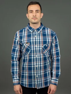 The Strike Gold Check Work Flannel Shirt Navy
