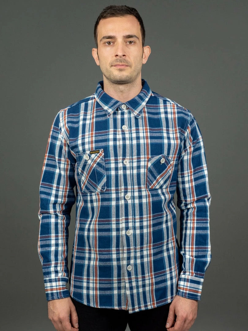 The Strike Gold Check Work Flannel Shirt Navy 3 The Strike Gold Check Work Flannel Shirt Navy