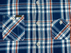 The Strike Gold Check Work Flannel Shirt Navy 41 The Strike Gold Check Work Flannel Shirt Navy