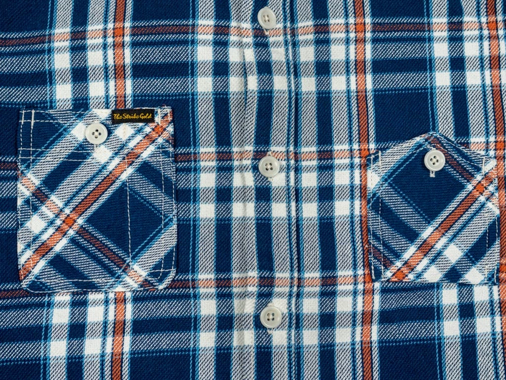 The Strike Gold Check Work Flannel Shirt Navy 13 The Strike Gold Check Work Flannel Shirt Navy