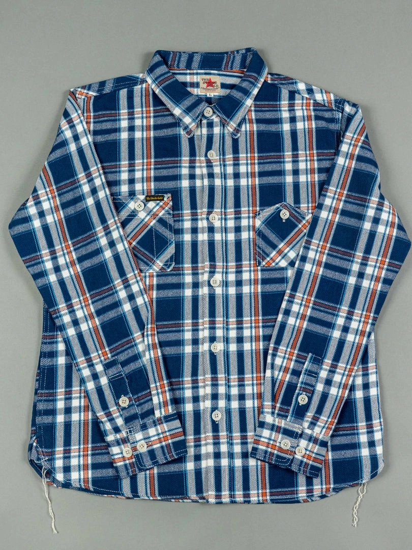 The Strike Gold Check Work Flannel Shirt Navy 10 The Strike Gold Check Work Flannel Shirt Navy