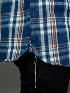 The Strike Gold Check Work Flannel Shirt Navy 36 The Strike Gold Check Work Flannel Shirt Navy