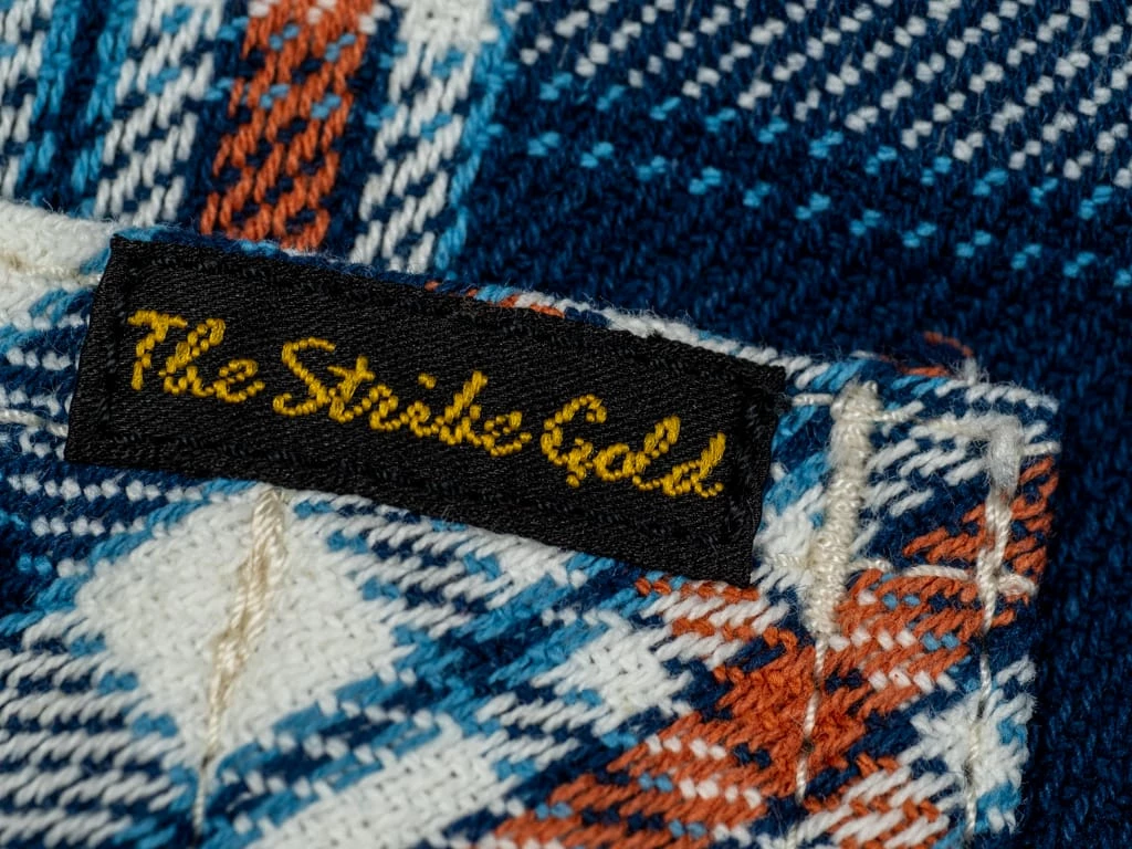 The Strike Gold Check Work Flannel Shirt Navy 24 The Strike Gold Check Work Flannel Shirt Navy