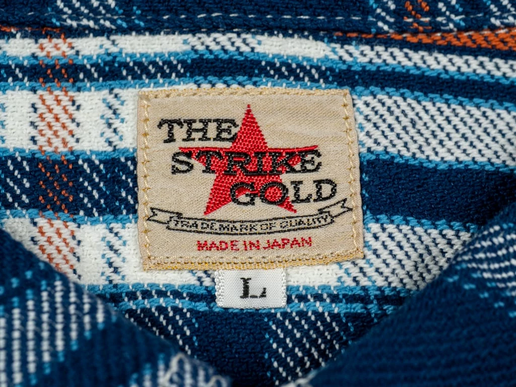 The Strike Gold Check Work Flannel Shirt Navy 23 The Strike Gold Check Work Flannel Shirt Navy