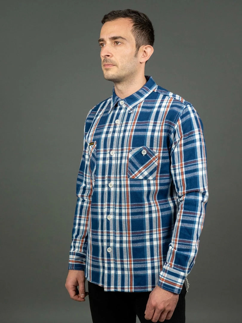 The Strike Gold Check Work Flannel Shirt Navy 5 The Strike Gold Check Work Flannel Shirt Navy
