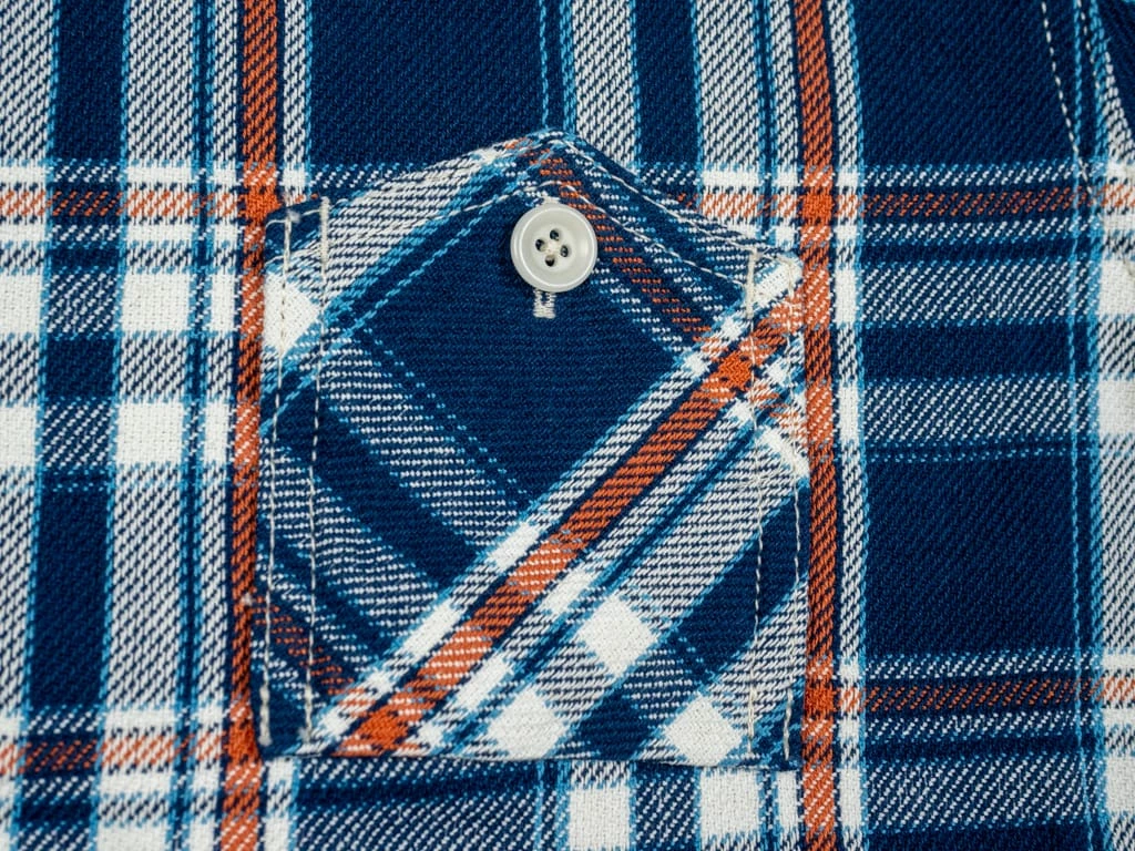 The Strike Gold Check Work Flannel Shirt Navy 15 The Strike Gold Check Work Flannel Shirt Navy