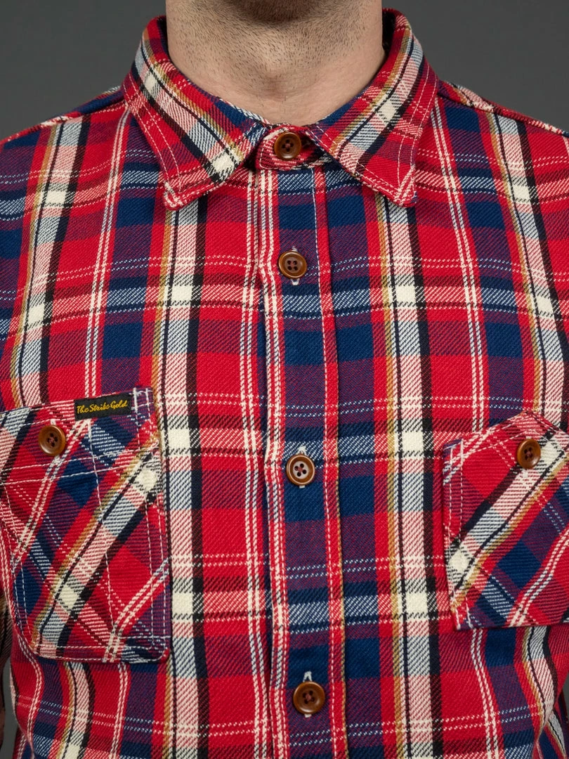The Strike Gold Check Work Flannel Shirt Red 9 The Strike Gold Check Work Flannel Shirt Red
