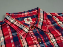 The Strike Gold Check Work Flannel Shirt Red 42 The Strike Gold Check Work Flannel Shirt Red