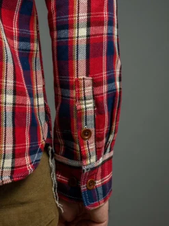 The Strike Gold Check Work Flannel Shirt Red 37 The Strike Gold Check Work Flannel Shirt Red