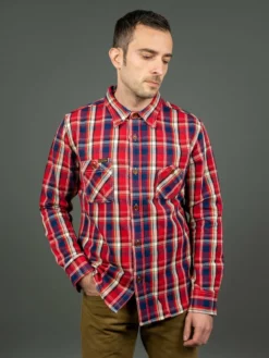 The Strike Gold Check Work Flannel Shirt Red