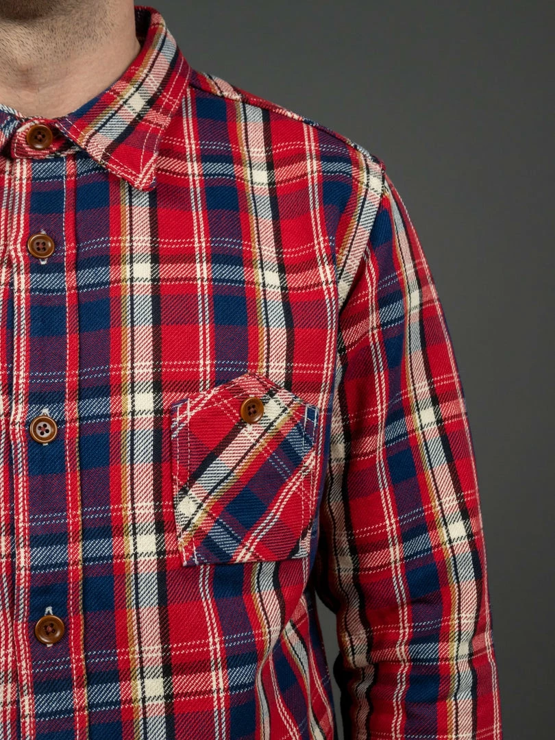 The Strike Gold Check Work Flannel Shirt Red 6 The Strike Gold Check Work Flannel Shirt Red