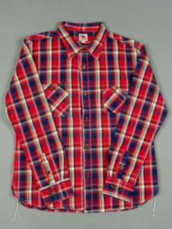 The Strike Gold Check Work Flannel Shirt Red 40 The Strike Gold Check Work Flannel Shirt Red