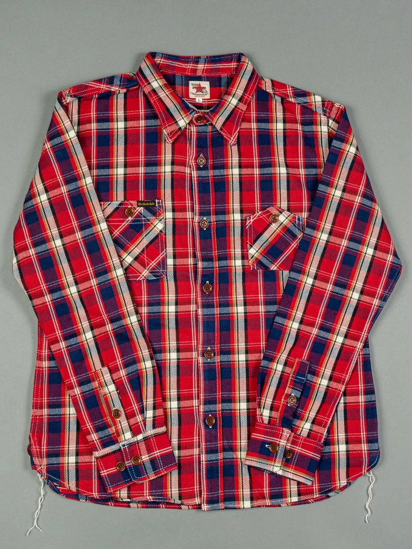 The Strike Gold Check Work Flannel Shirt Red 10 The Strike Gold Check Work Flannel Shirt Red
