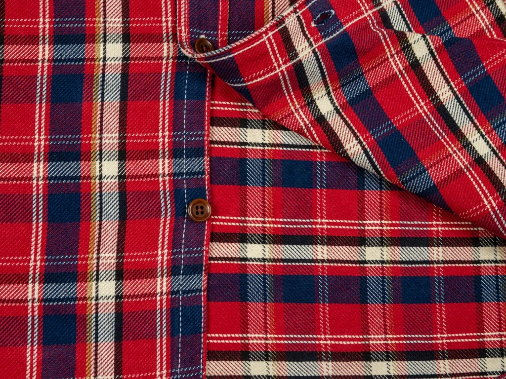 The Strike Gold Check Work Flannel Shirt Red 18 The Strike Gold Check Work Flannel Shirt Red