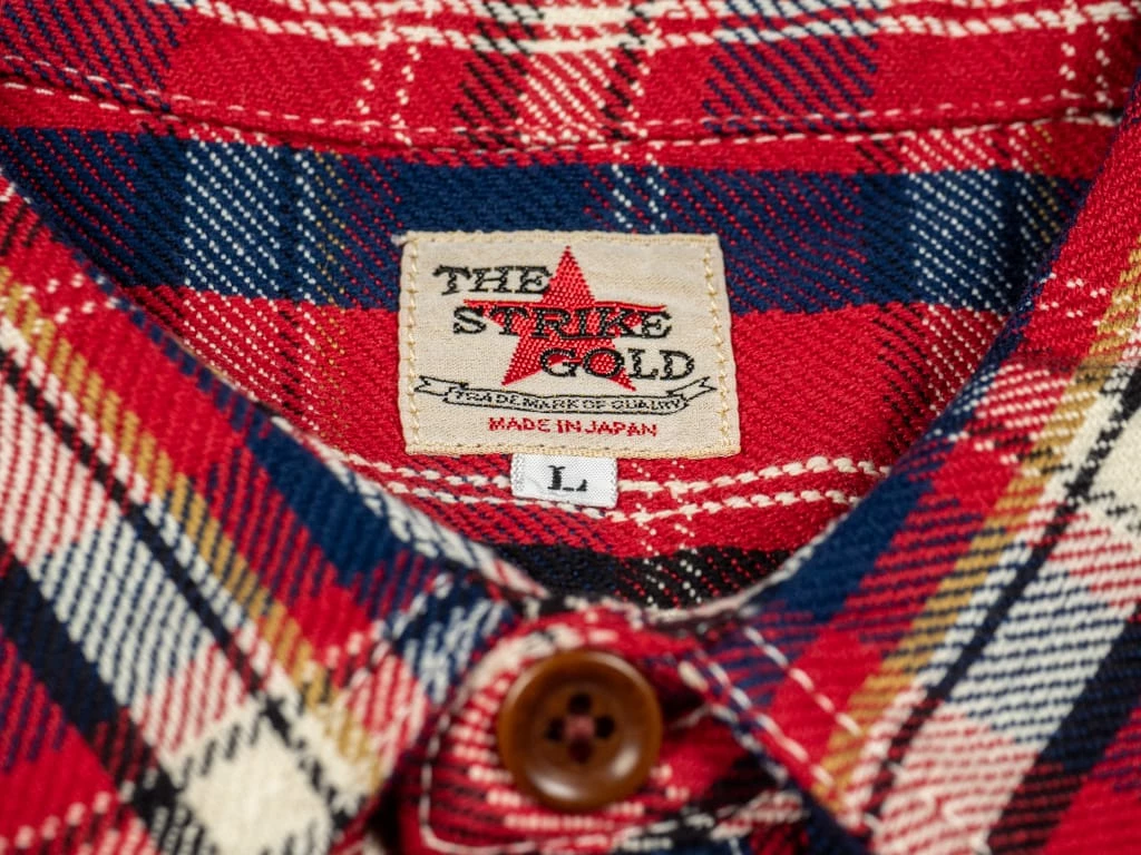 The Strike Gold Check Work Flannel Shirt Red 24 The Strike Gold Check Work Flannel Shirt Red