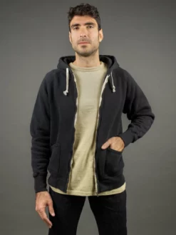 The Strike Gold Loopwheeled Zip Hoodie (Black)