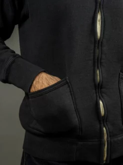 The Strike Gold Loopwheeled Zip Hoodie (Black)