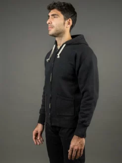 The Strike Gold Loopwheeled Zip Hoodie (Black)