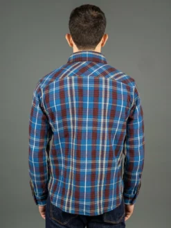 UES Heavy Flannel Shirt Dark Blue Check
