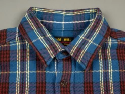 UES Heavy Flannel Shirt Dark Blue Check