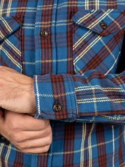 UES Heavy Flannel Shirt Dark Blue Check