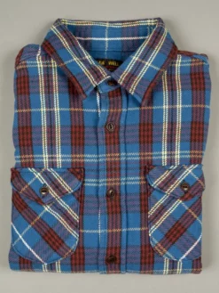 UES Heavy Flannel Shirt Dark Blue Check