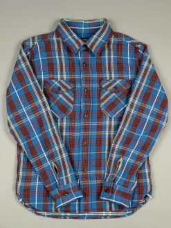 UES Heavy Flannel Shirt Dark Blue Check